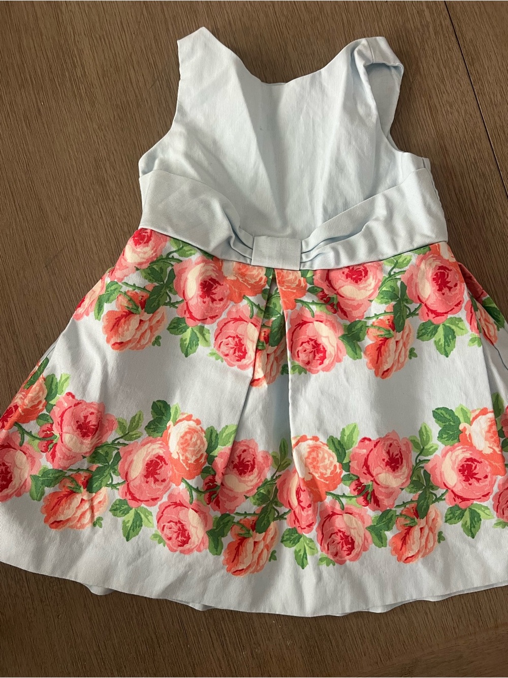 Janie and Jack Light Blue Floral Bow-Front Dress